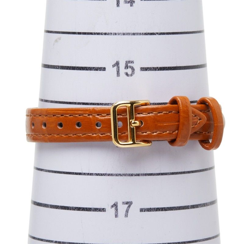 Hermes Carrick Watch White Gold Silver Brown Stainless Steel Leather — view 7