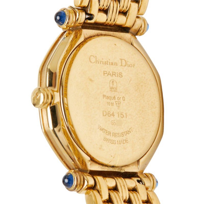 Dior Octagon Watch 151 Gold Stainless Steel Rhinestone — view 6