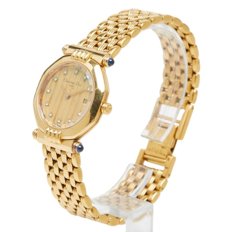 Dior Octagon Watch 151 Gold Stainless Steel Rhinestone — view 2