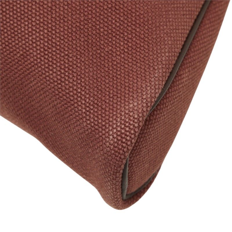 Hermes Sac Ybou PM Tote Bag Wine Red Brown Toile H Leather — view 6