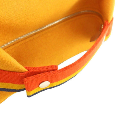 Hermes Brid-a-brac GM Pouch Rocabar Handbag Wool H Logo Orange Brown BB — view 6