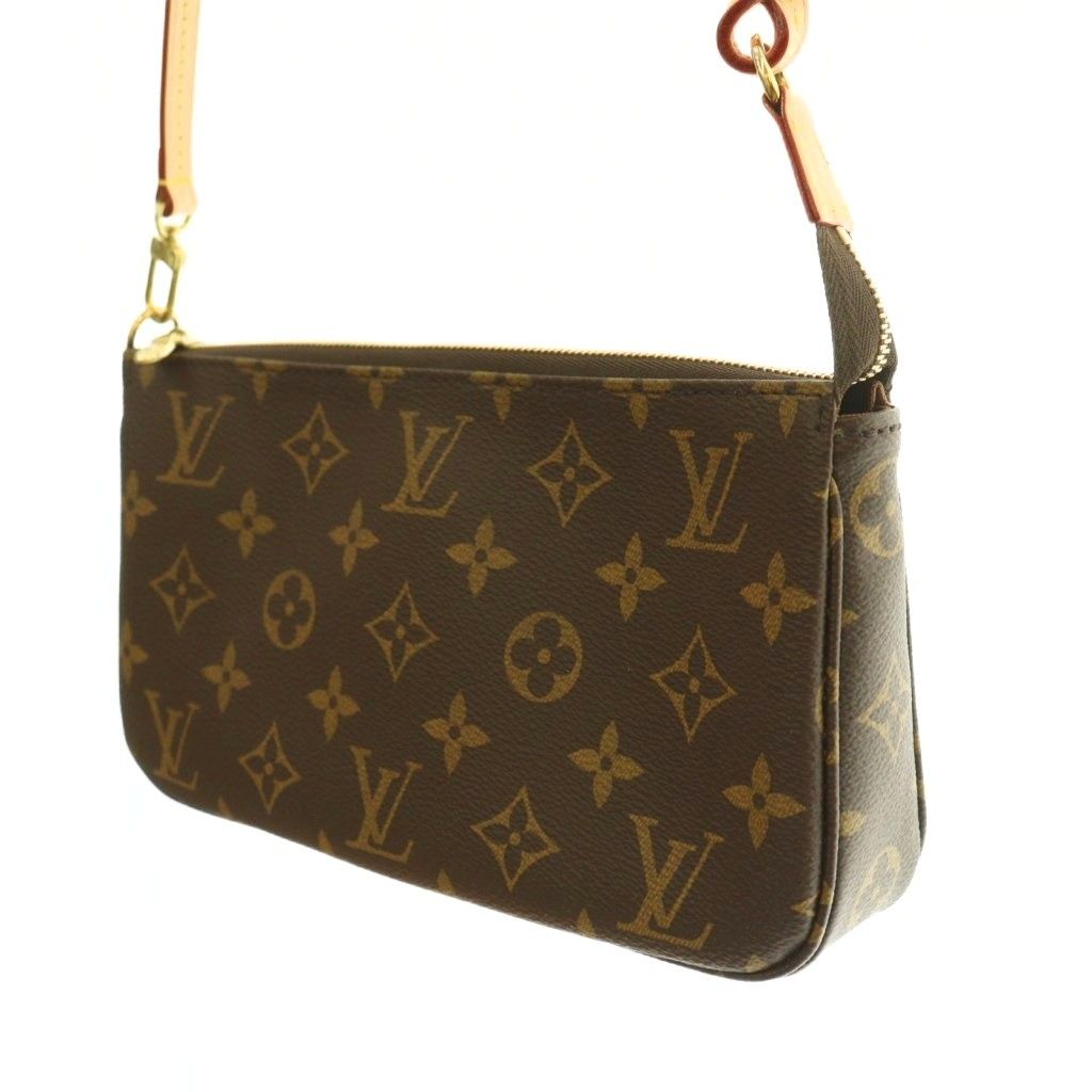 Louis Vuitton Monogram Pochette Accessoires Handbag Pouch Canvas Logo Brown BB — view 2
