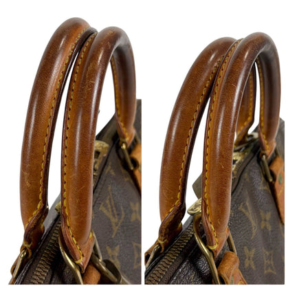 Louis Vuitton Alma PM Handbag Dome Shape Monogram Pattern Brown Lambskin Top — view 7
