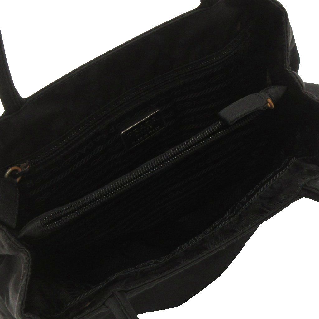 Prada Tessuto Tote Bag Nylon Participating Plate Black — view 5