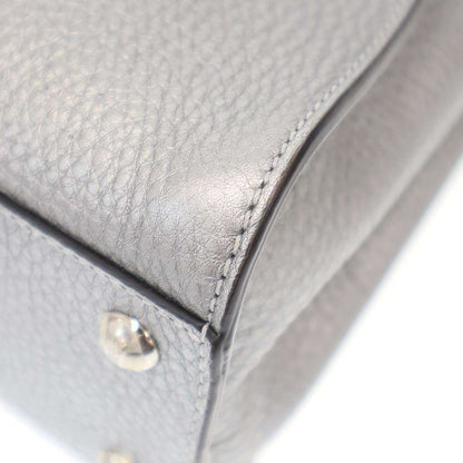 Fendi Peekaboo Mini Selleria Mini Shoulder Bag Silver — view 8