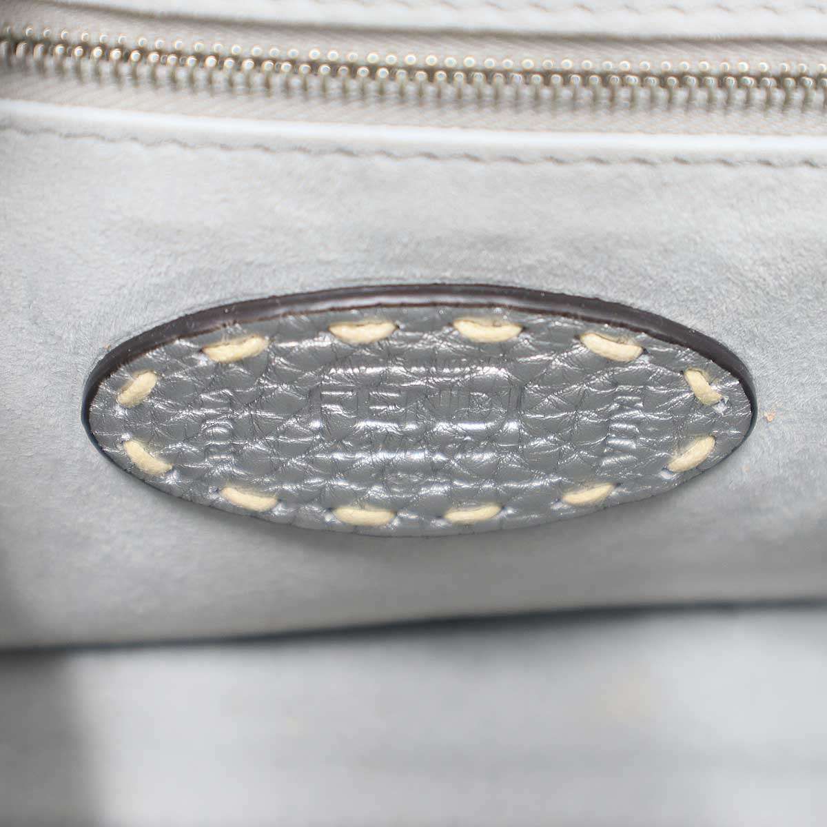 Fendi Peekaboo Mini Selleria Mini Shoulder Bag Silver — view 6