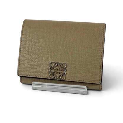Loewe Anagram Wallet Trifold Vertical Compact Silver Beige — view 2