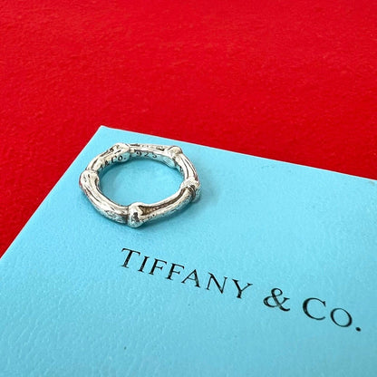 Tiffany & Co Vintage Bamboo Ring 925 Sterling Silver