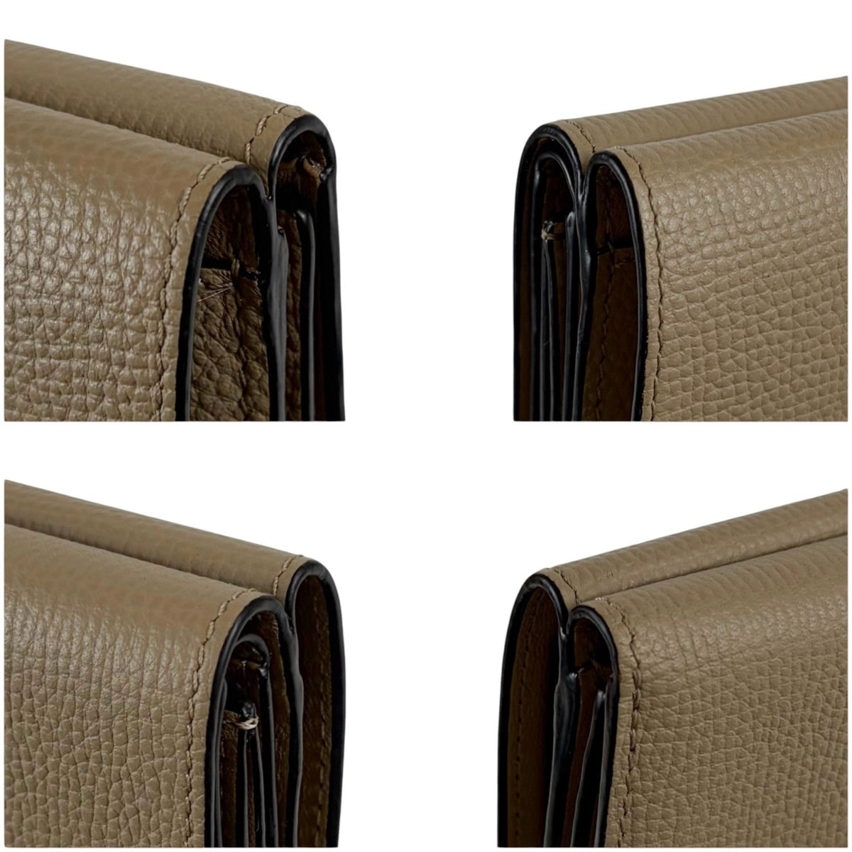 Loewe Anagram Wallet Trifold Vertical Compact Silver Beige — view 8