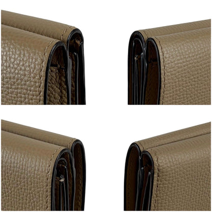 Loewe Anagram Wallet Trifold Vertical Compact Silver Beige — view 8