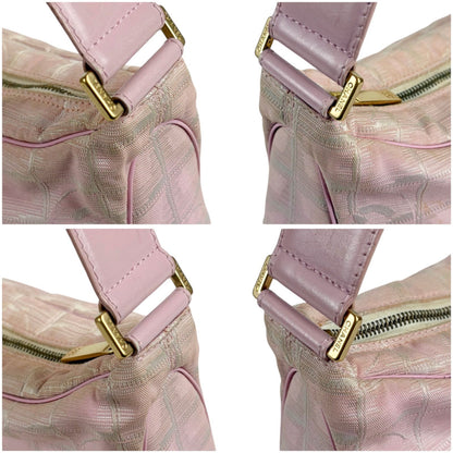 Chanel New Travel Line Hand Pink Mini Handbag Pouch Nylon Canvas CC Logo — view 5
