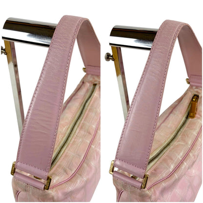 Chanel New Travel Line Hand Pink Mini Handbag Pouch Nylon Canvas CC Logo — view 7