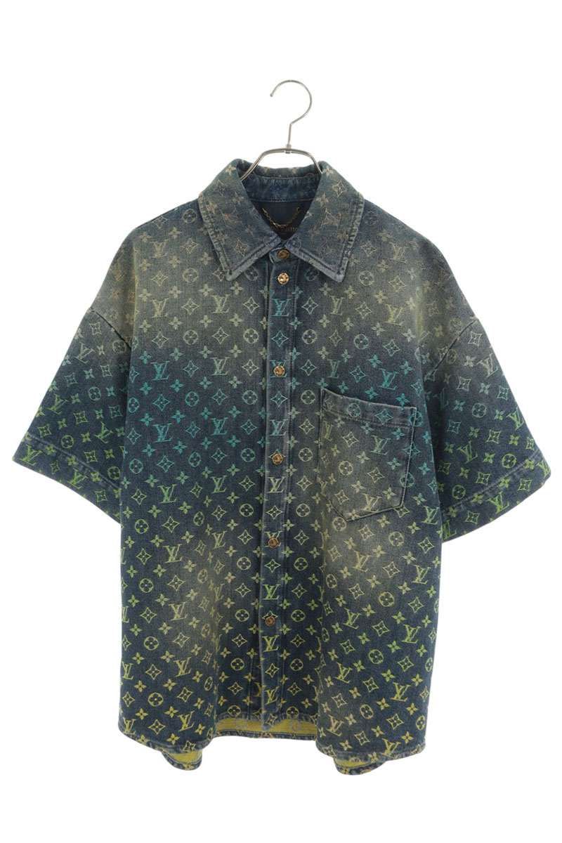 Louis Vuitton Rainbow Monogram Short Sleeve Denim Shirt