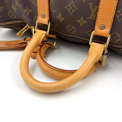 Louis Vuitton Keepall Bandouliere 45 Monogram Leather Brown Light Boston Bag — view 5