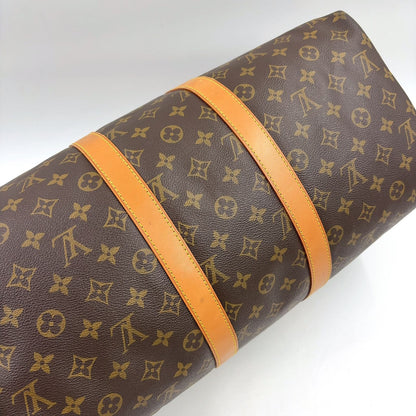 Louis Vuitton Keepall Bandouliere 45 Monogram Leather Brown Light Boston Bag — view 8