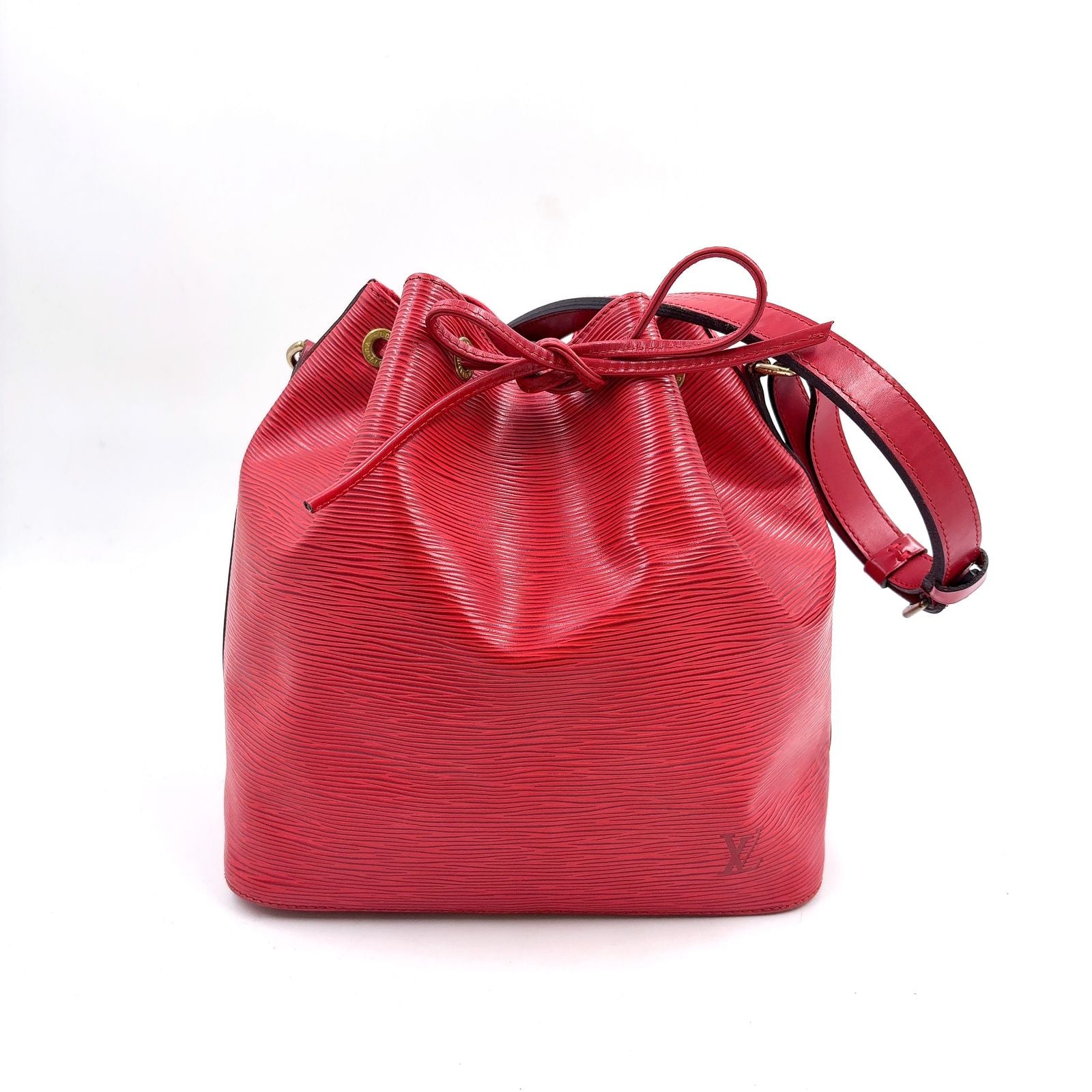 Louis Vuitton Petit Noe Epi Castilian Red Leather Shoulder Bag Gold