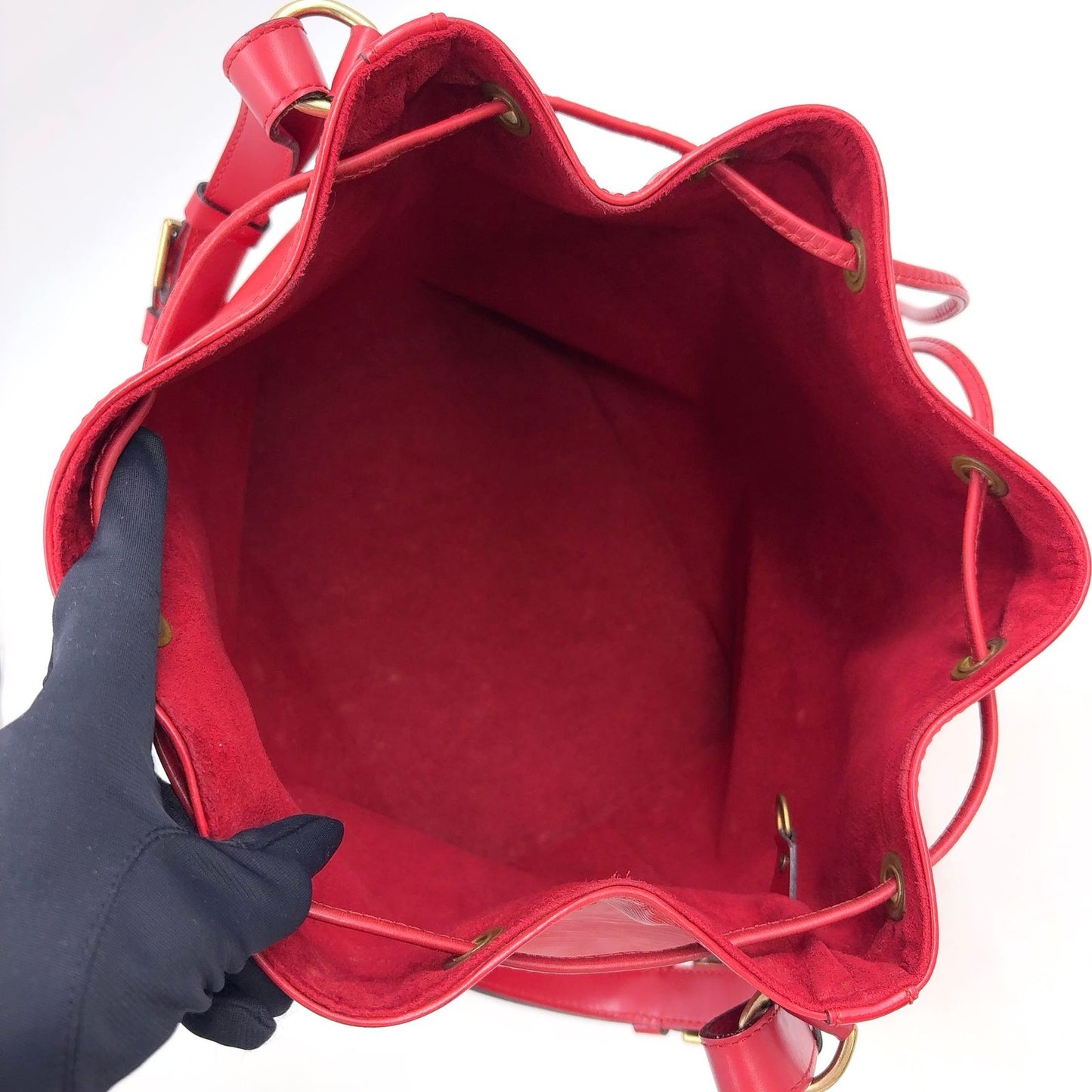 Louis Vuitton Petit Noe Epi Castilian Red Leather Shoulder Bag Gold — view 3