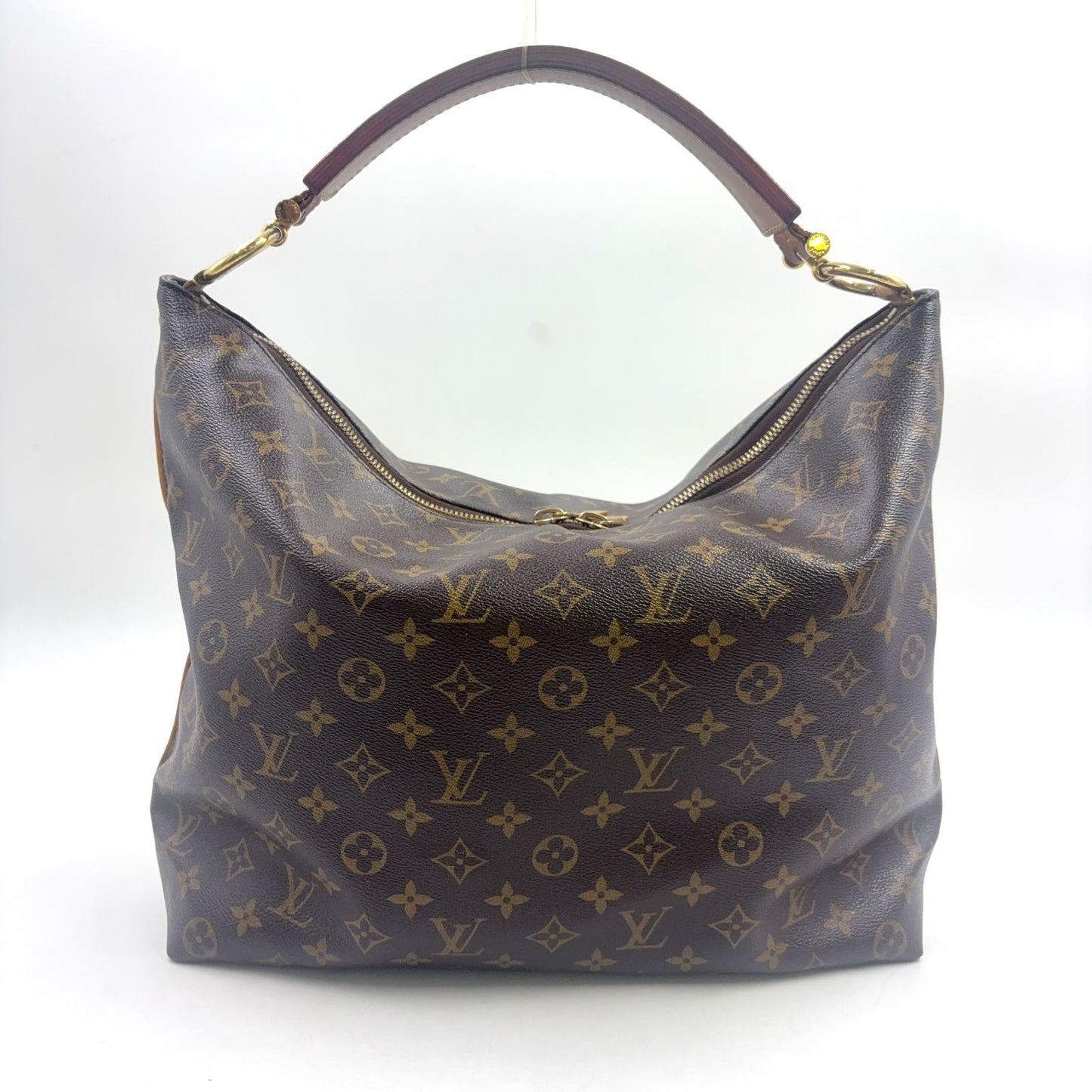 Louis Vuitton Sully MM Monogram Leather Brown Light Shoulder Bag Gold