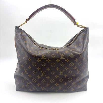 Louis Vuitton Sully MM Monogram Leather Brown Light Shoulder Bag Gold