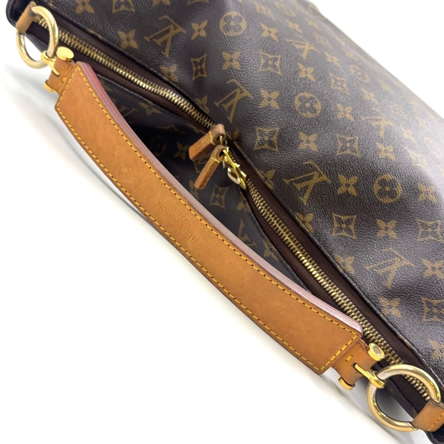 Louis Vuitton Sully MM Monogram Leather Brown Light Shoulder Bag Gold — view 8
