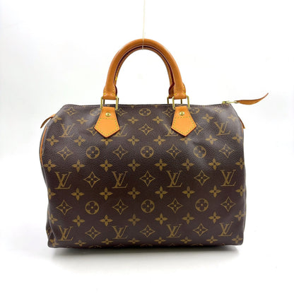 Louis Vuitton Speedy 30 Monogram Leather Brown Light Handbag Gold