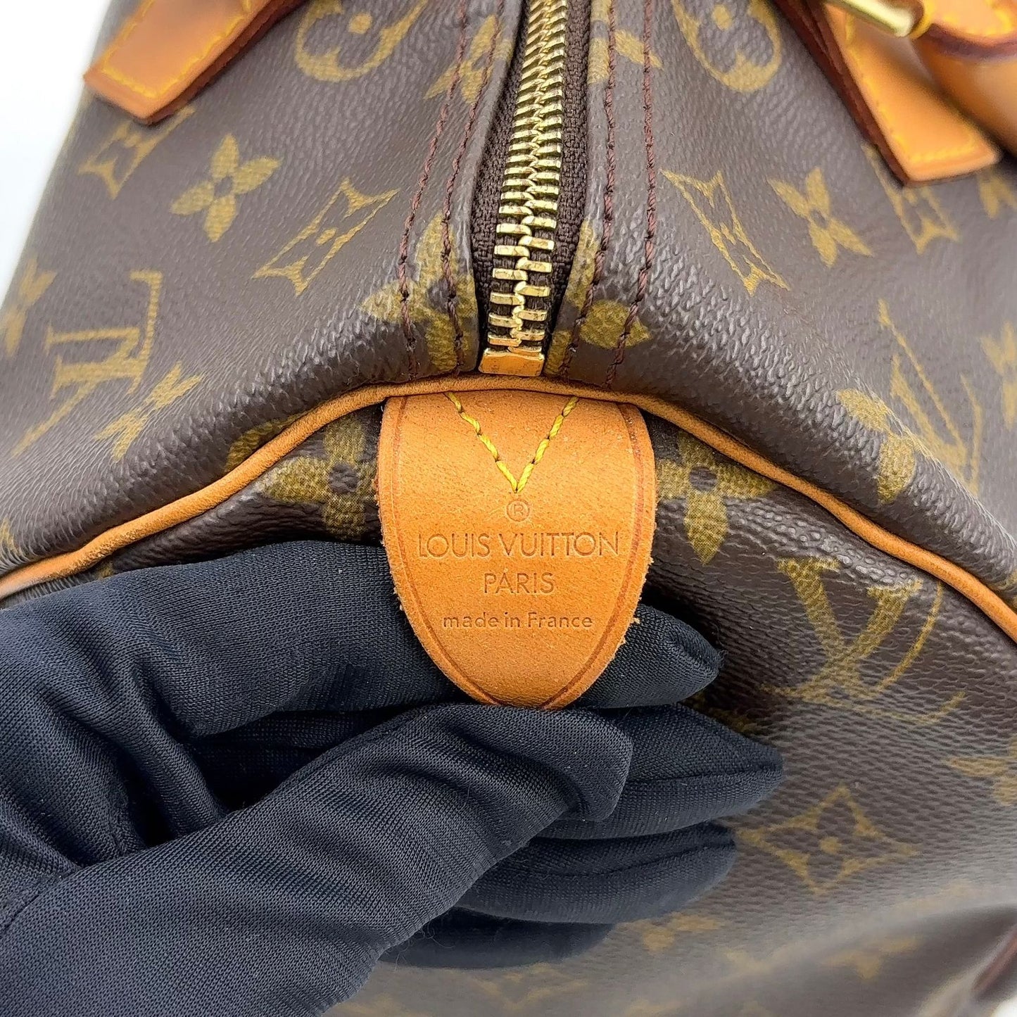 Louis Vuitton Speedy 30 Monogram Leather Brown Light Handbag Gold — view 4
