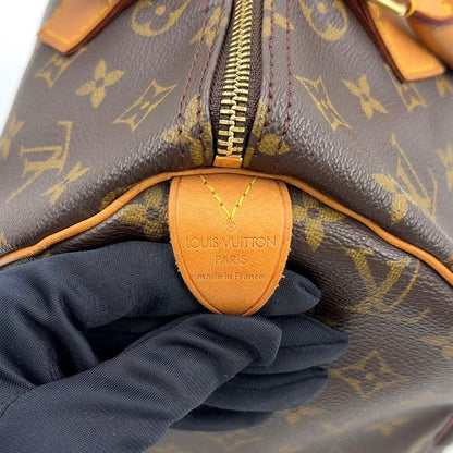 Louis Vuitton Speedy 30 Monogram Leather Brown Light Handbag Gold — view 4