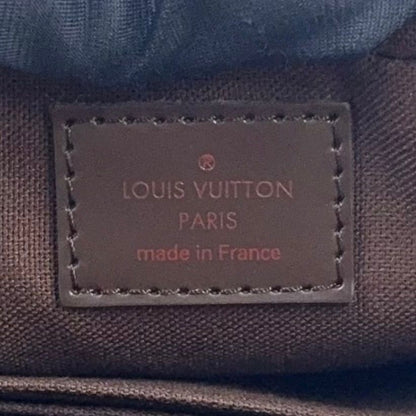 Louis Vuitton Pochette Viemakao Damier Ebene Leather Brown Clutch Gold — view 4
