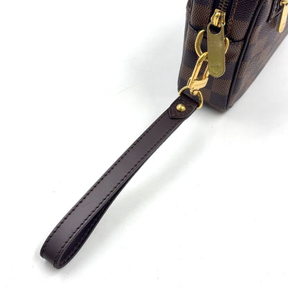 Louis Vuitton Pochette Viemakao Damier Ebene Leather Brown Clutch Gold — view 7