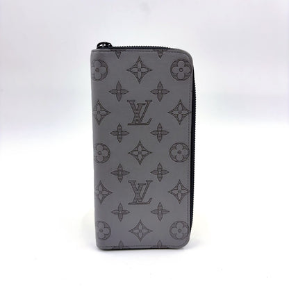 Louis Vuitton Zippy Wallet Vertical Nam Leather Gray Black