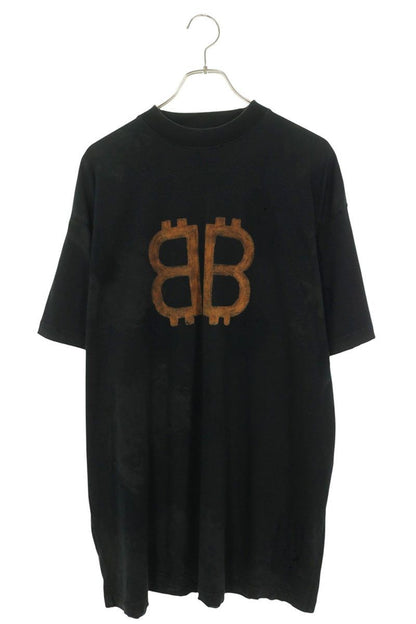 Balenciaga BB Logo Print Crush Vintage Wash T-Shirt
