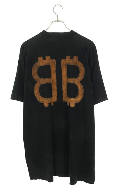 Balenciaga BB Logo Print Crush Vintage Wash T-Shirt — view 2