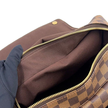 Louis Vuitton Naviglio Damier Ebene Brown Shoulder Bag Gold — view 7