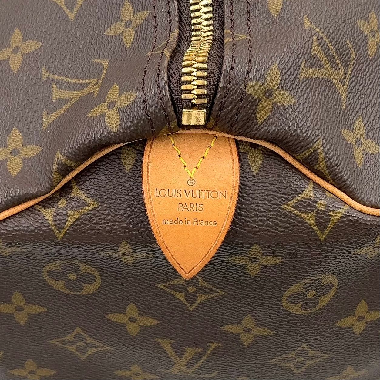 Louis Vuitton Keepall 55 Monogram Leather Brown Light Boston Bag Gold — view 4
