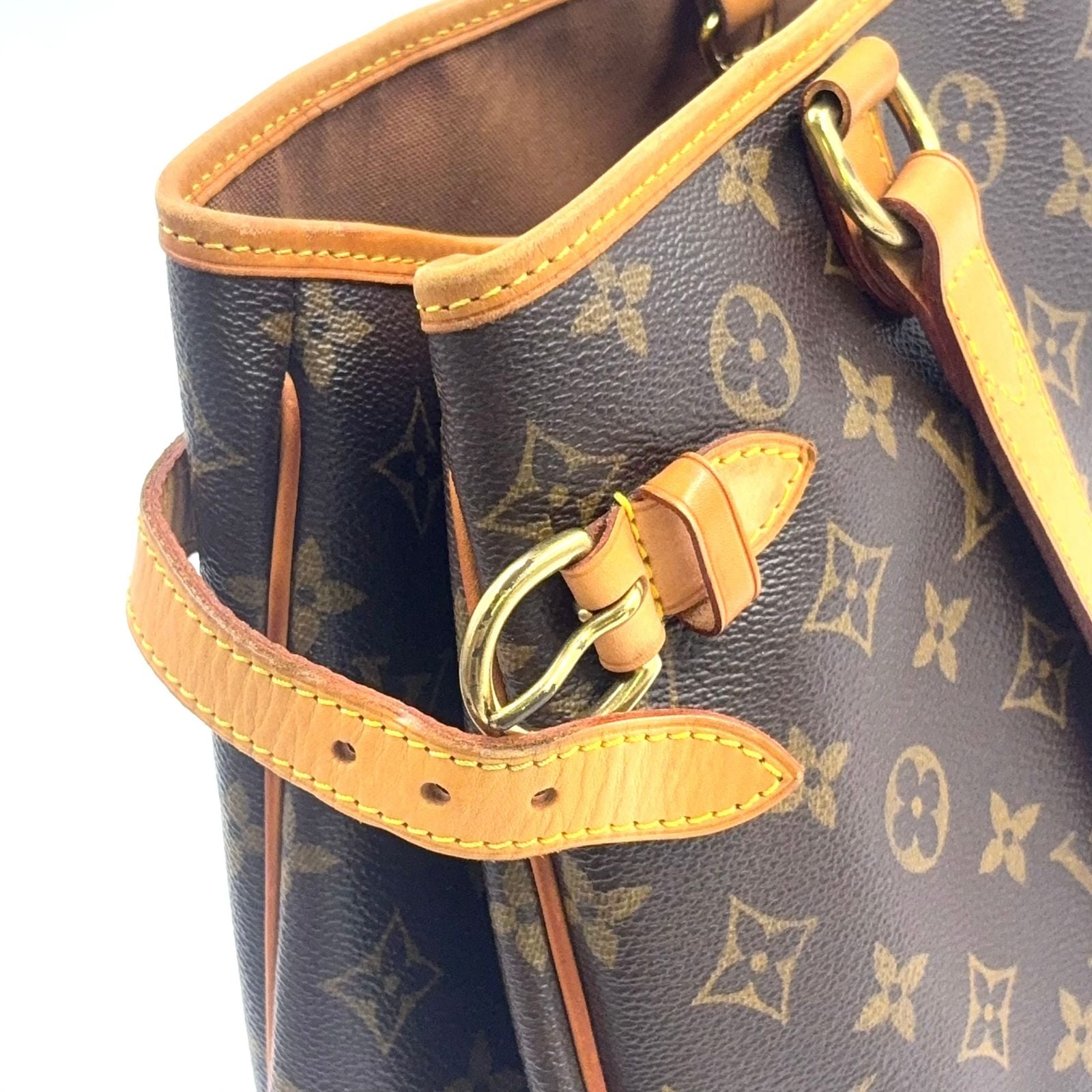 Louis Vuitton Batignolles Horizon Monogram Leather Brown Light Tote Bag Gold — view 6