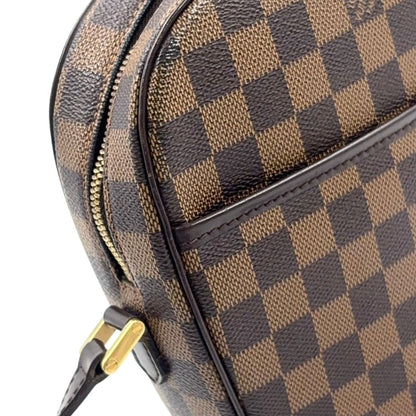 Louis Vuitton Ipanema PM Damier Ebene Leather Brown Shoulder Bag Gold — view 8