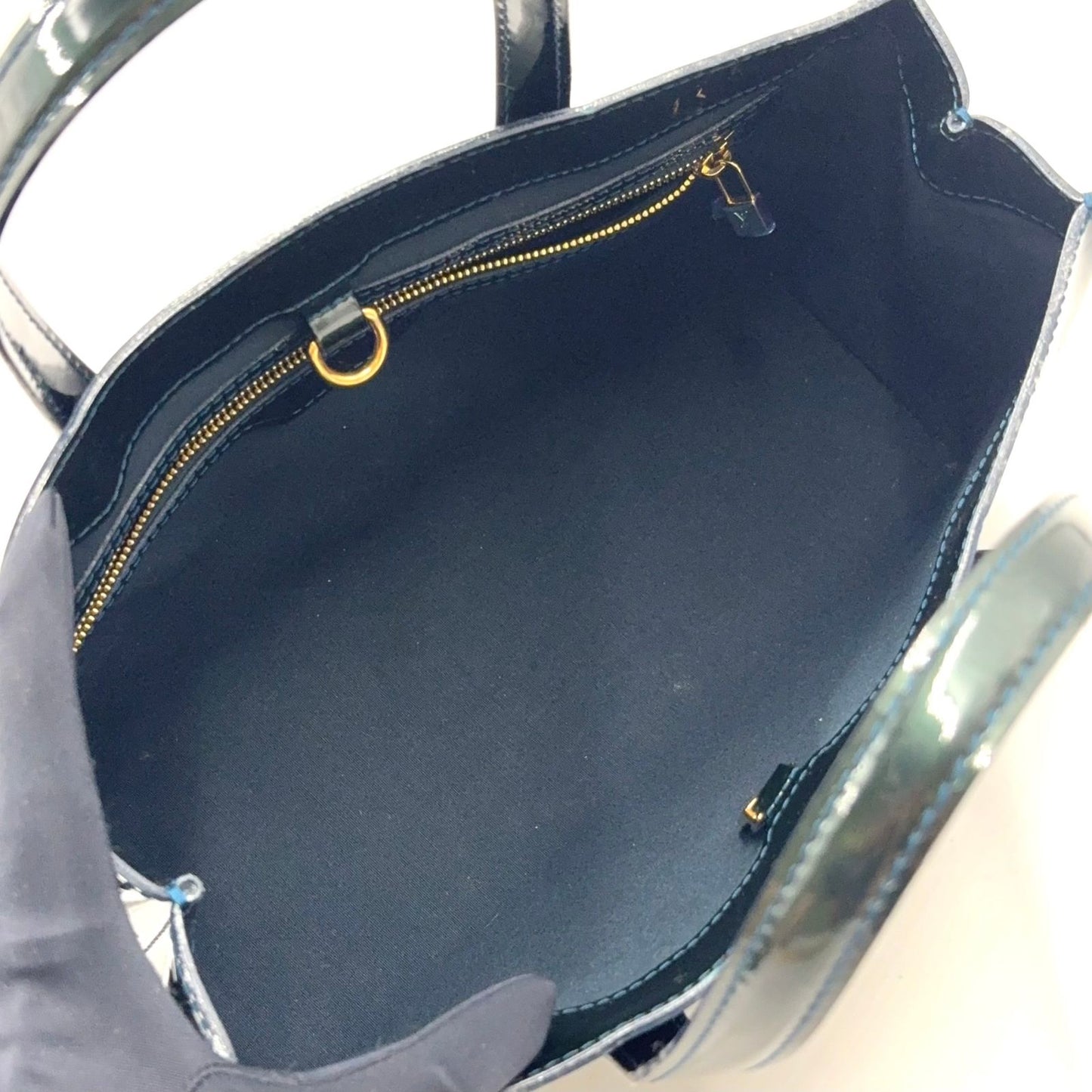 Louis Vuitton Wilshire PM Monogram Vernis Blue Infini Patent Leather Dark Green — view 3