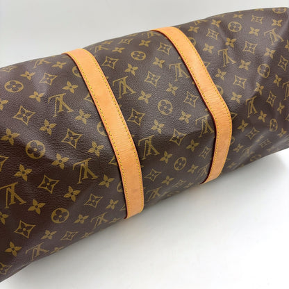 Louis Vuitton Keepall Bandouliere 50 Monogram Leather Brown Light Boston Bag — view 8