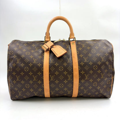 Louis Vuitton Keepall Bandouliere 50 Monogram Leather Brown Light Boston Bag