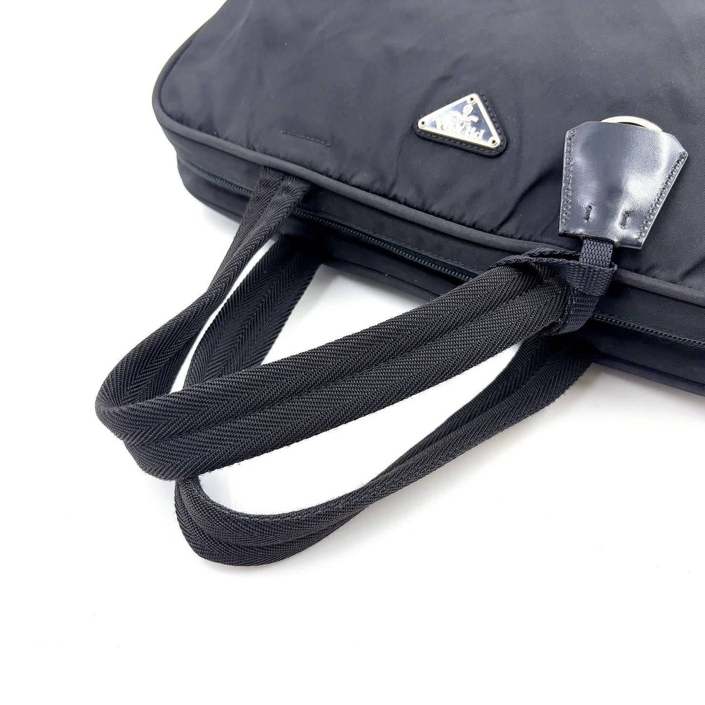 Prada Nylon Black Business Bag Silver — view 5