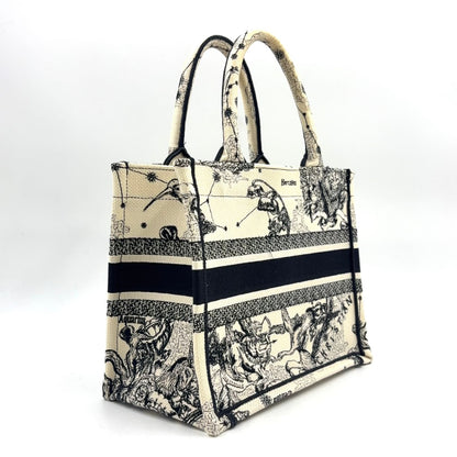 Dior Small Book Tote Bag Canvas Black White — view 2