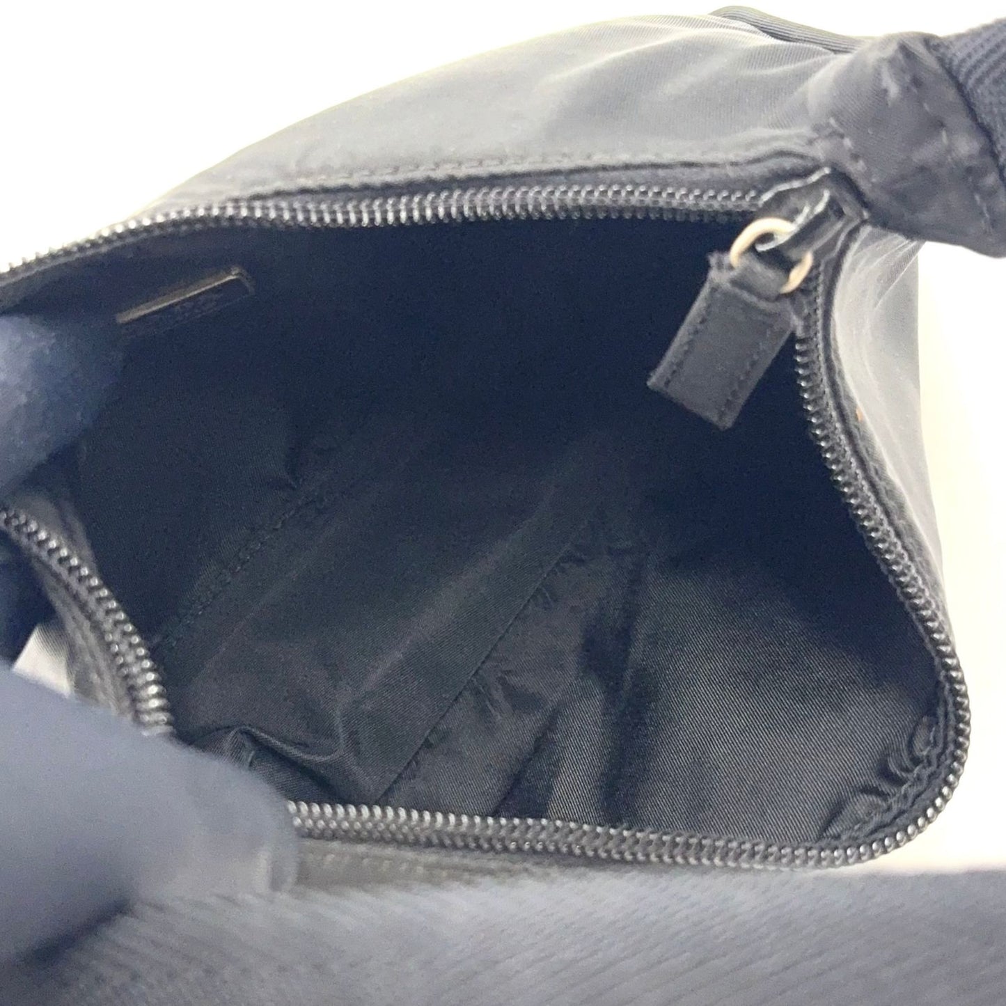 Prada Nylon Black Handbag Silver — view 3