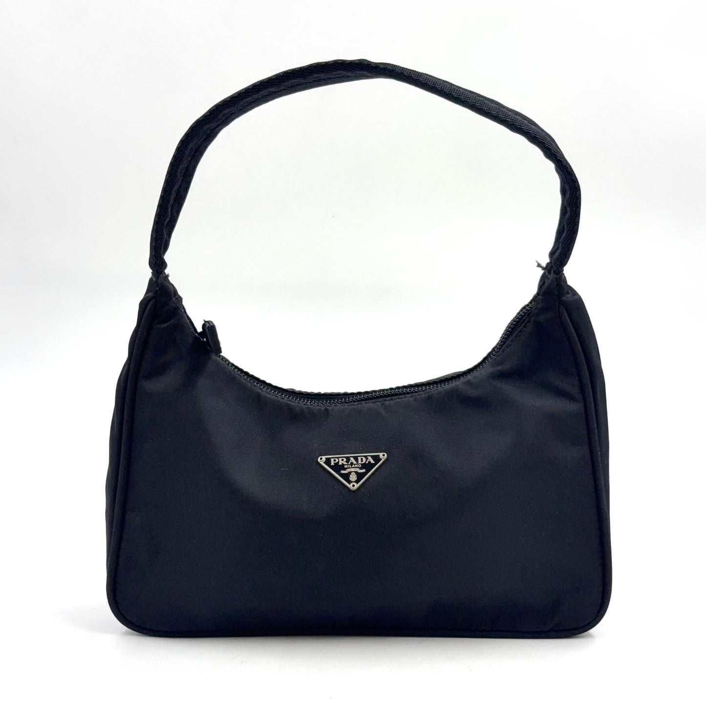 Prada Nylon Black Handbag Silver