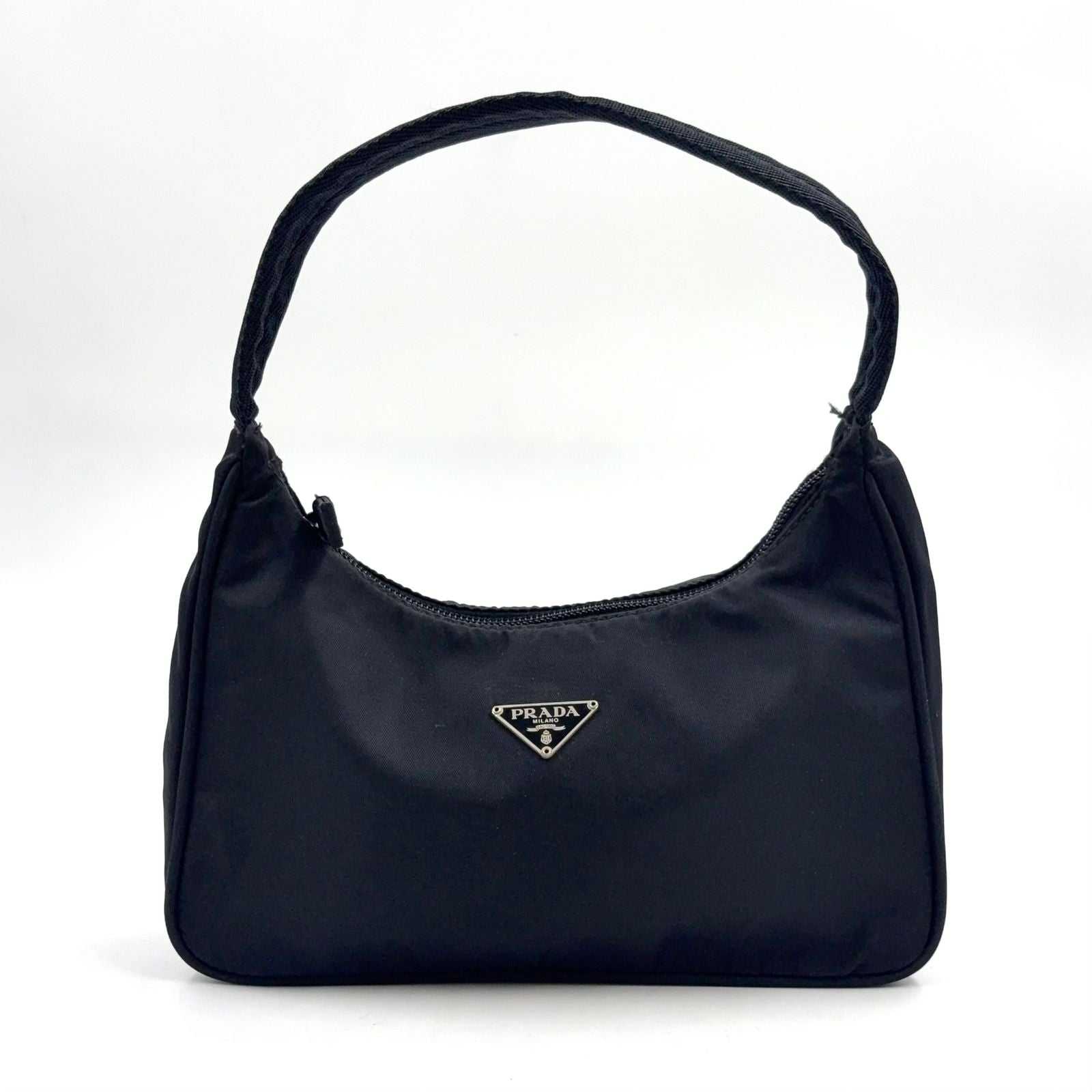 Prada Nylon Black Handbag Silver