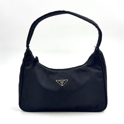 Prada Nylon Black Handbag Silver