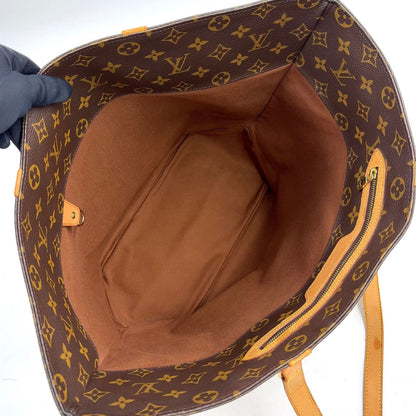 Louis Vuitton Sac Shopping Monogram Leather Brown Light Tote Bag Gold — view 3