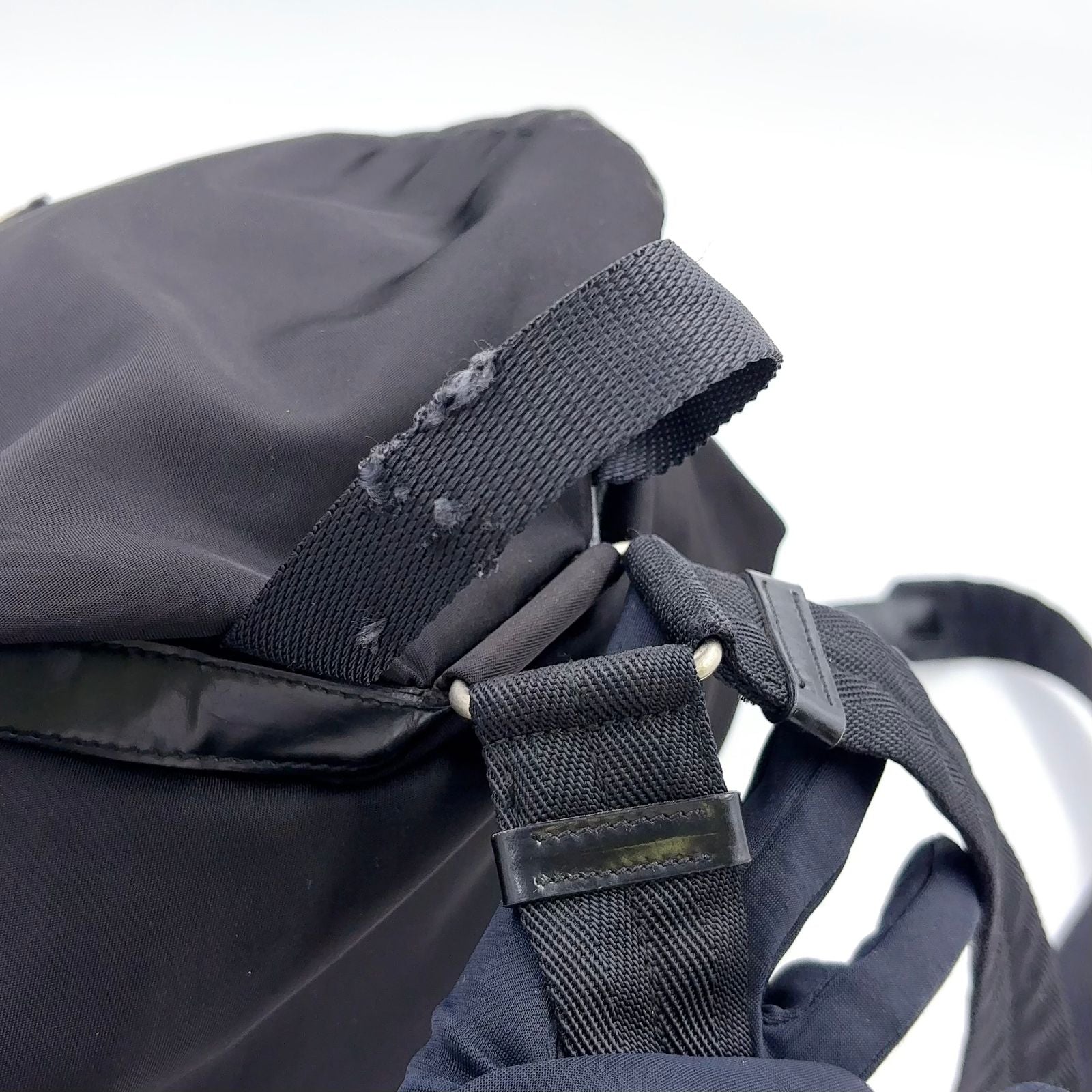 Prada Nylon Black Backpack Silver — view 6