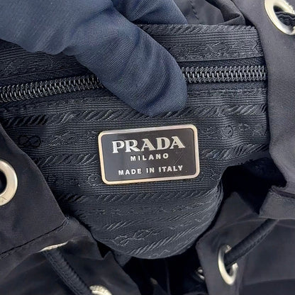 Prada Nylon Black Backpack Silver — view 4