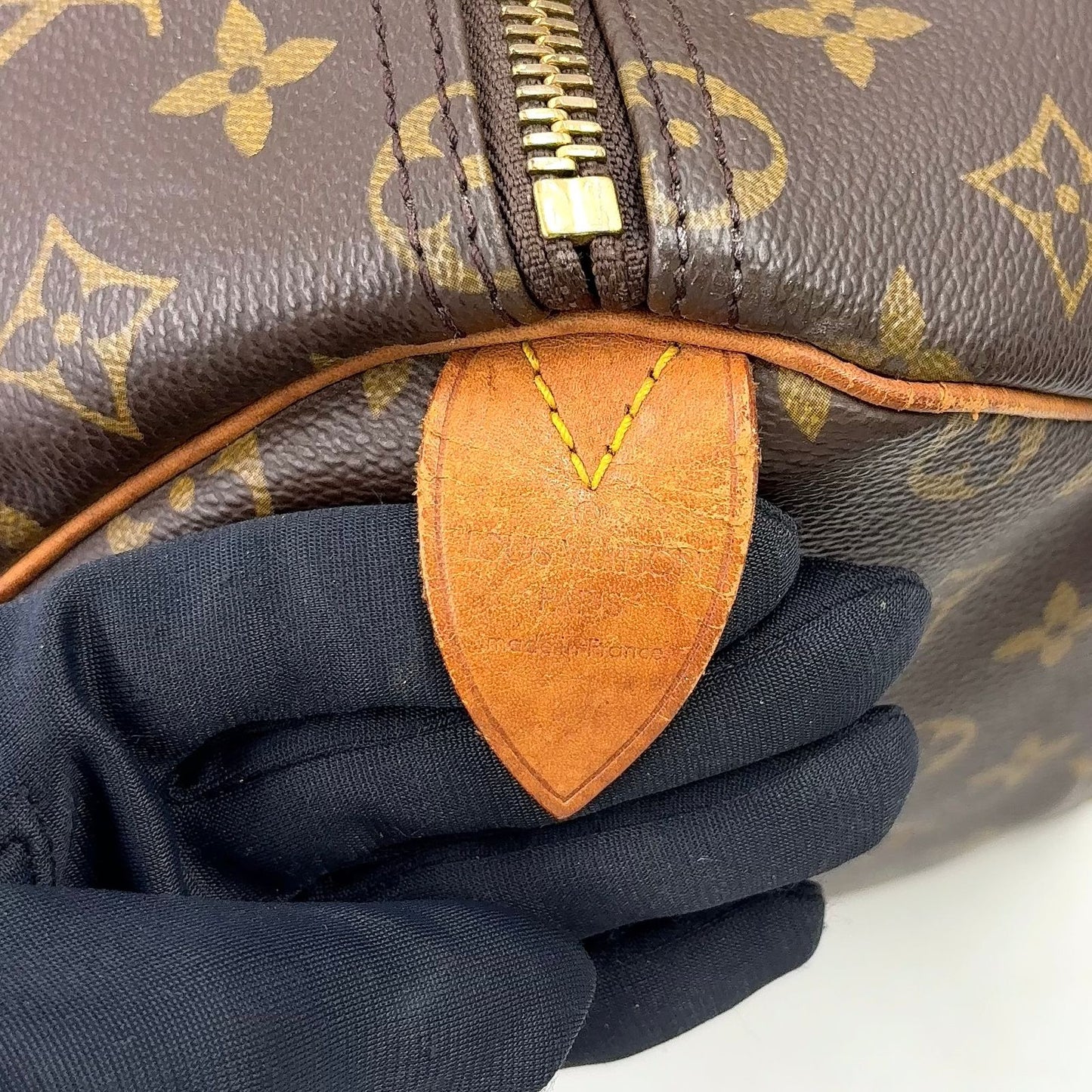 Louis Vuitton Keepall 50 Monogram Leather Brown Light Boston Bag Gold — view 4
