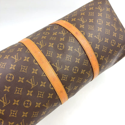 Louis Vuitton Keepall 50 Monogram Leather Brown Light Boston Bag Gold — view 8